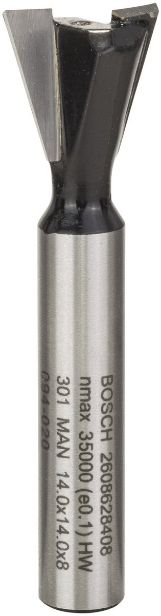 Bosch - frese a coda di rondine 8 mm, d1 14,3 mm, l 12,7 mm, g 48 mm, 15°