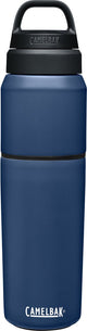 Camelbak multibev vacuum rvs - waterfles met afneembare koffie theebeker - 650 ml + 500 ml - blauw blauw (navy navy)