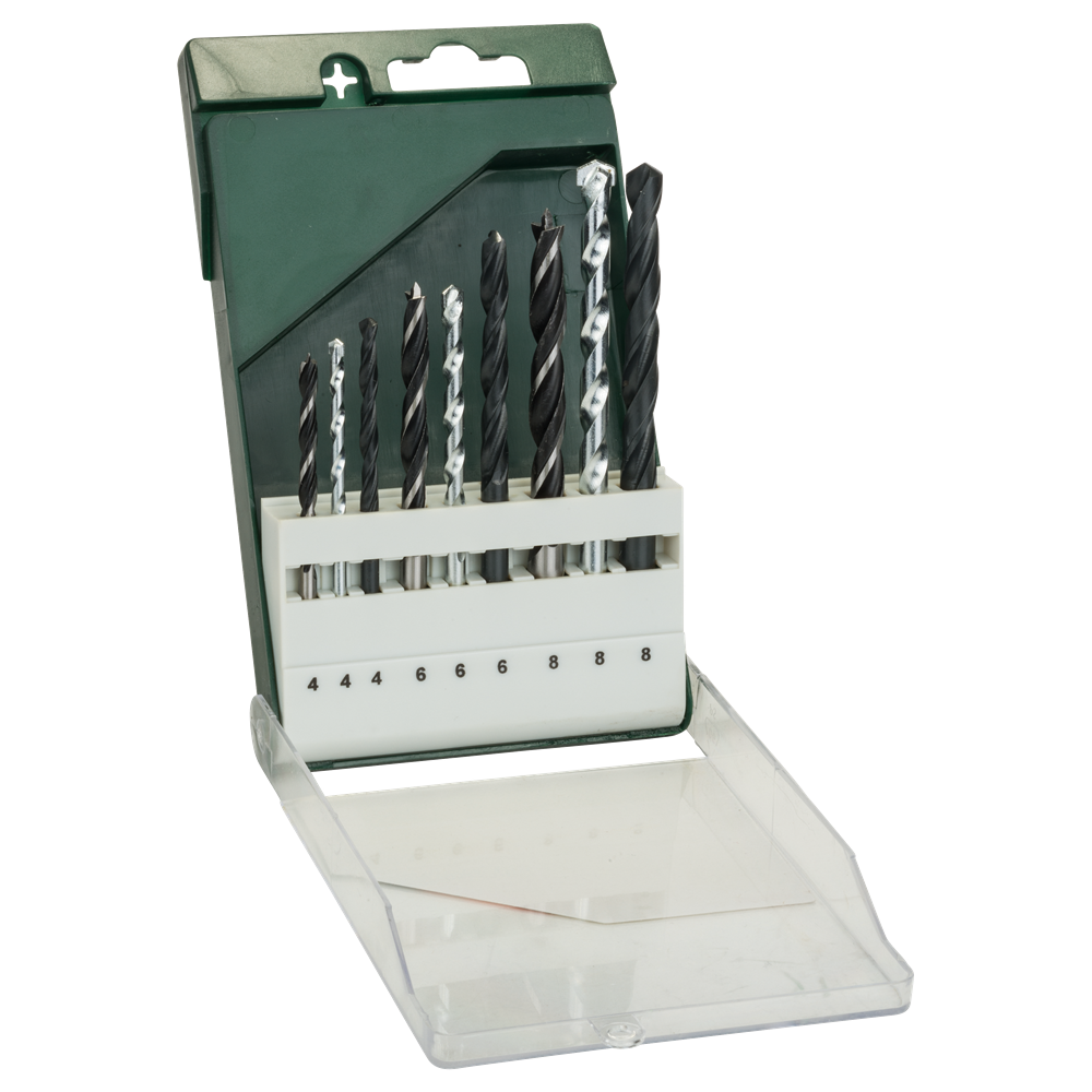 Accessori Bosch Set punte da 9 pezzi: metallo HSS-R pietra legno - 2609255483