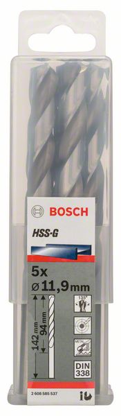 Accessori Bosch punte per metallo hss-g, standard 11,9 x 101 x 151 mm 5 pz - 2608585537