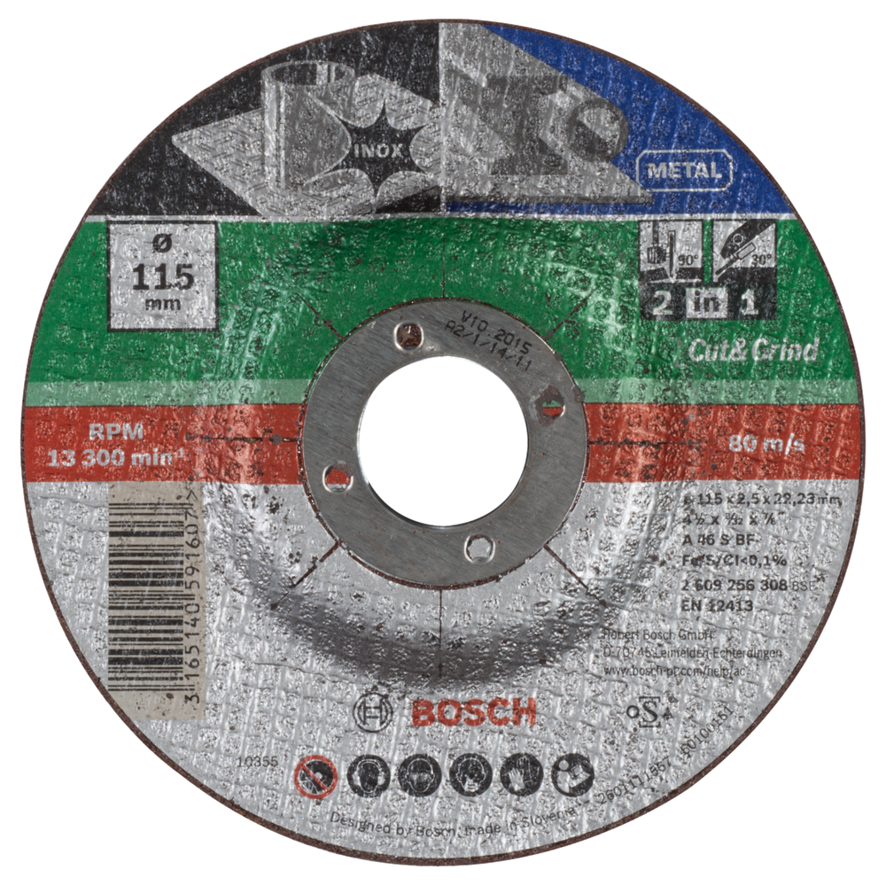 Accesorios bosch disco de corte 2 en 1 metal+inox, 115 x2,5 gebo - 2609256308