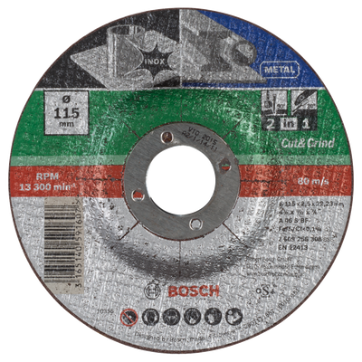 Accesorios bosch disco de corte 2 en 1 metal+inox, 115 x2,5 gebo - 2609256308