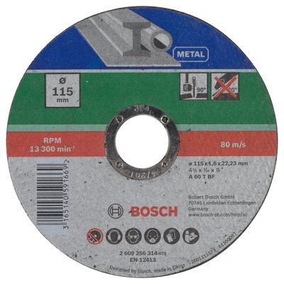 Accesorios Bosch disco de corte metal | 115x1,6 | derecha - 2609256314