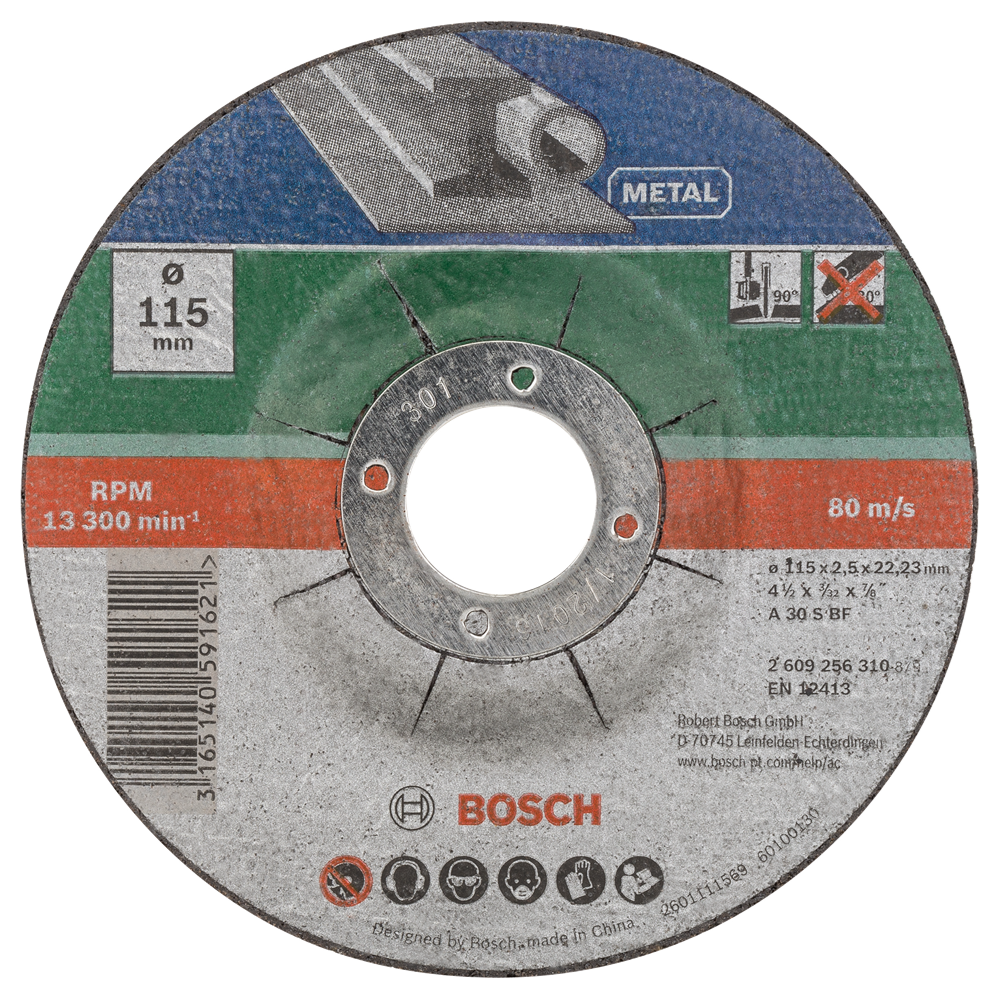 Accessori Bosch Set di dischi da taglio curvi da 5 pezzi per metallo | 115 x 2,5 mm - 2609256332