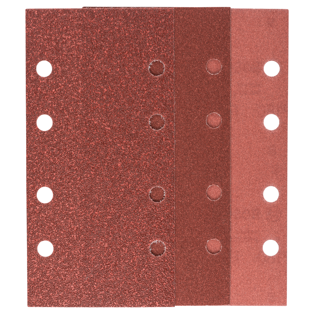 Accesorios Bosch juego de hojas de lija | 93x185mm | rw | 8 hoyos | velcro | 10 piezas - 2609256a93
