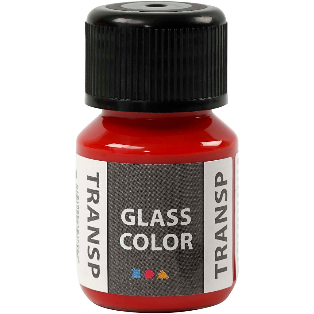 Creative Company Glass Color Transparent Paint Red, 30 ml