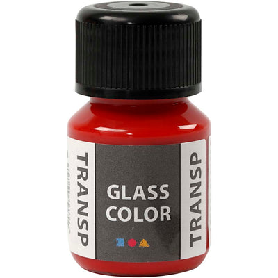 Creative Company Glass Color Transparent Paint Red, 30 ml