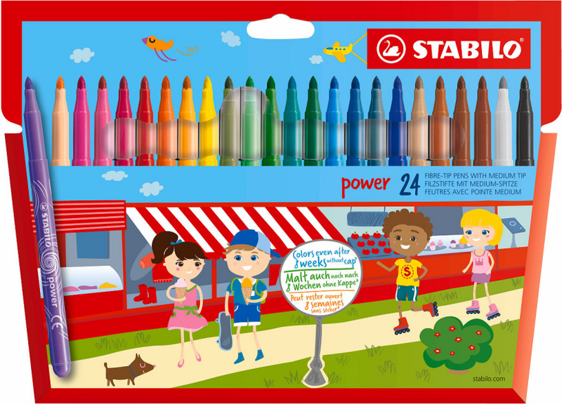 Stabilo power viltstift etui 24 stuks