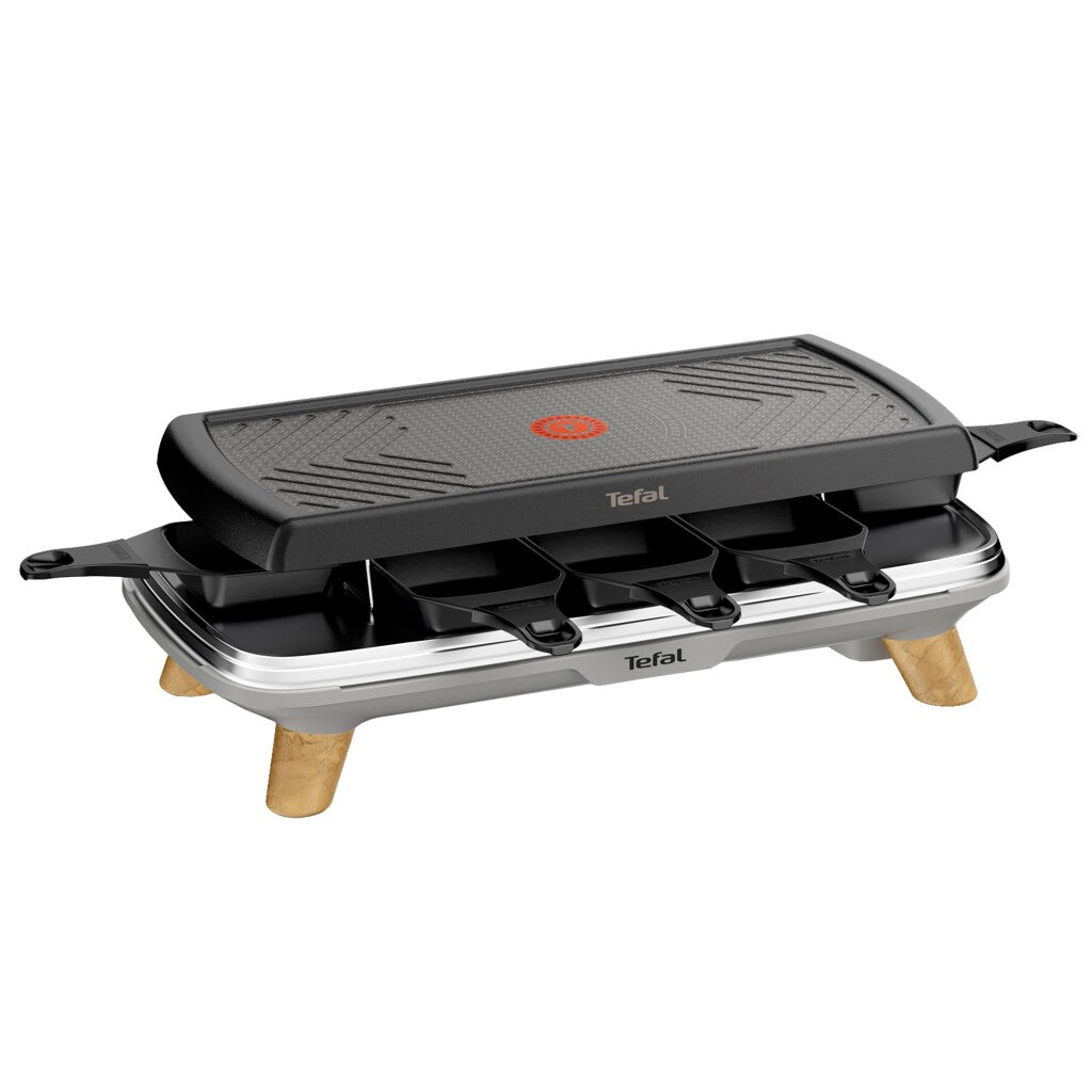 Tefal Tefal RE610D 3IN1 Raclette de 8 personas Madera de acero inoxidable