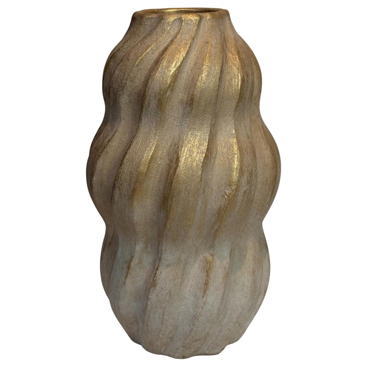 Vaso atmosfera signorile tom beige ceramica bianca 13x21 cm
