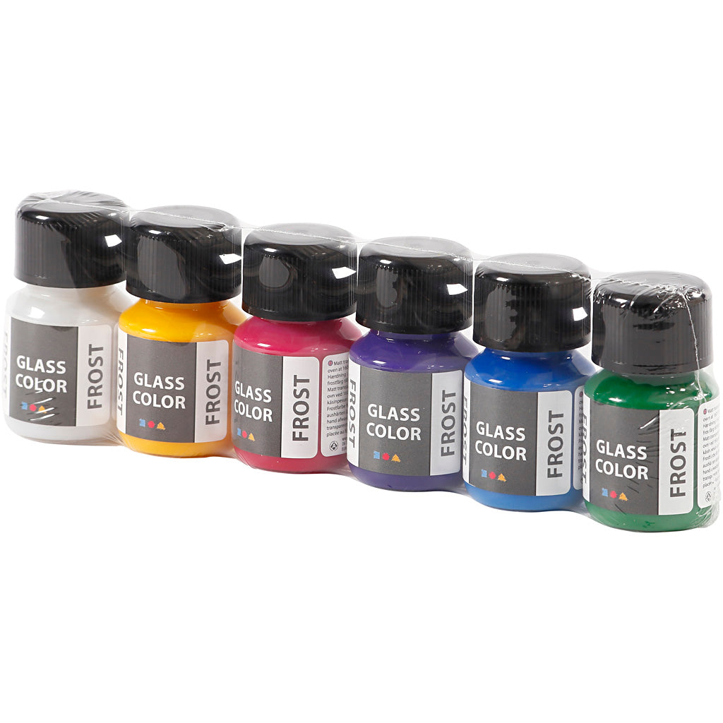 Color de vidrio de vidrio de creativ Company Color de pintura de vidrio Frost, 6x30ml
