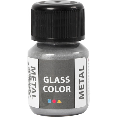 Creative Company Glass Color Metal Paint Silver, 30ml