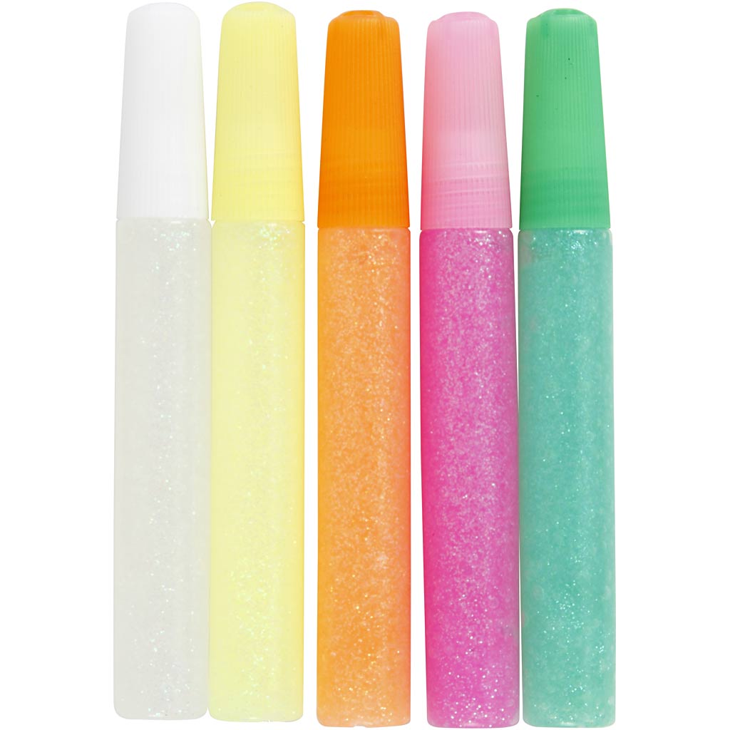 Colla glitter Creativ company, colori pastello, 5x10 ml 1 scatola