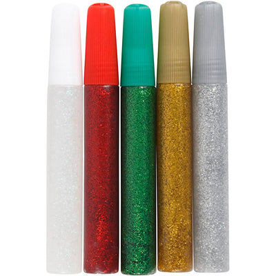 Creativ company pegamento con purpurina, varios colores, 5x10 ml 1 caja