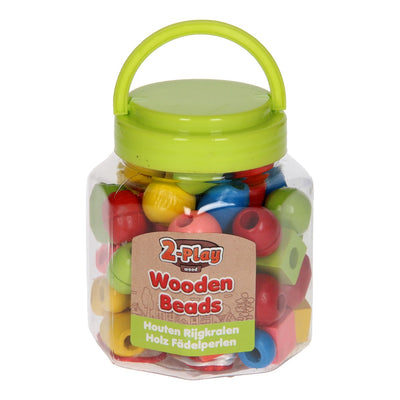 Wooden bead set, 72st.