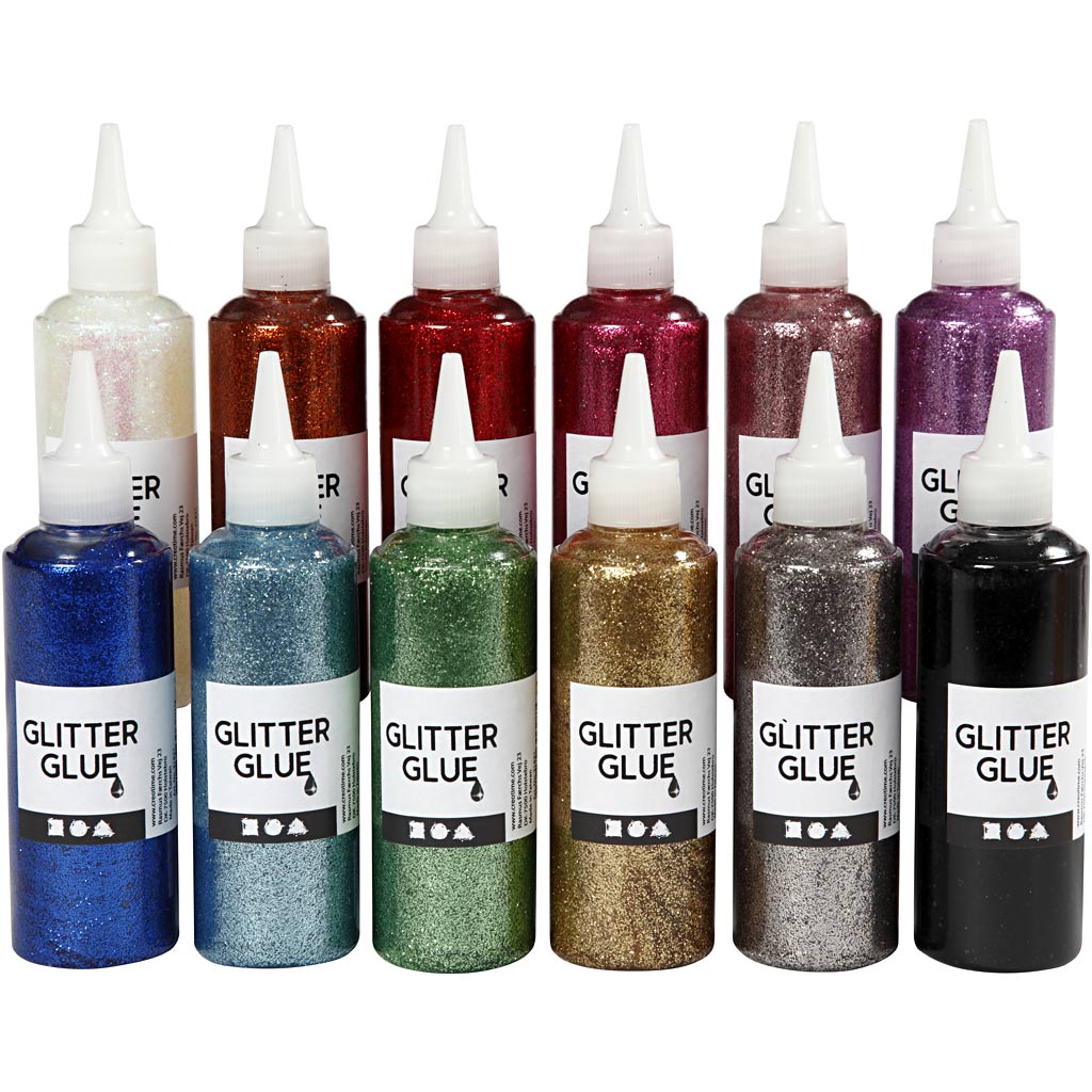 Colla glitter Creativ company, vari colori, 12x118 ml 1 scatola