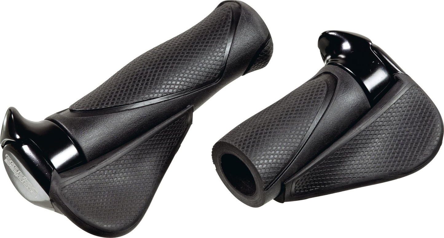 Mango de bicicleta con mango ergonómico, 130 mm de 87 mm, material Kraton, negro