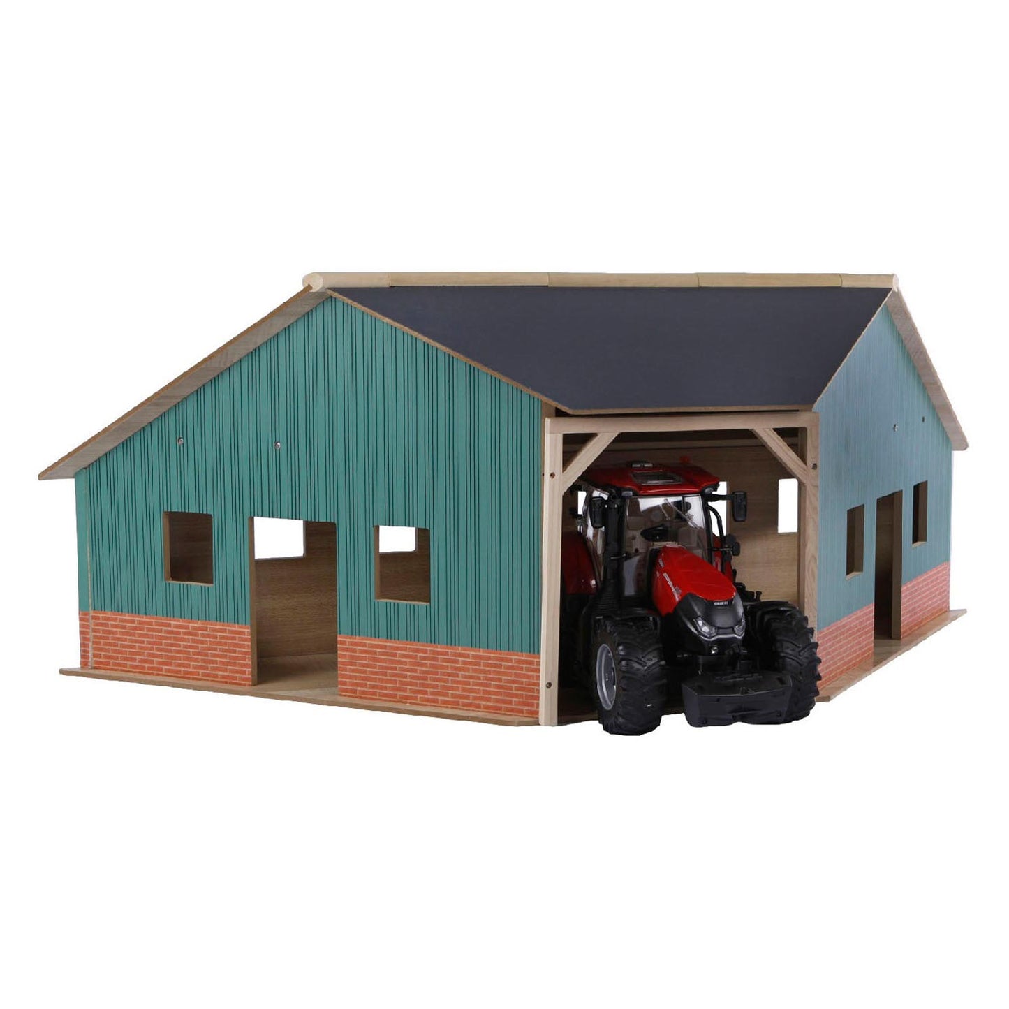 Kids Globe Globe Shed Corner Wood per 2 trattori 1:16