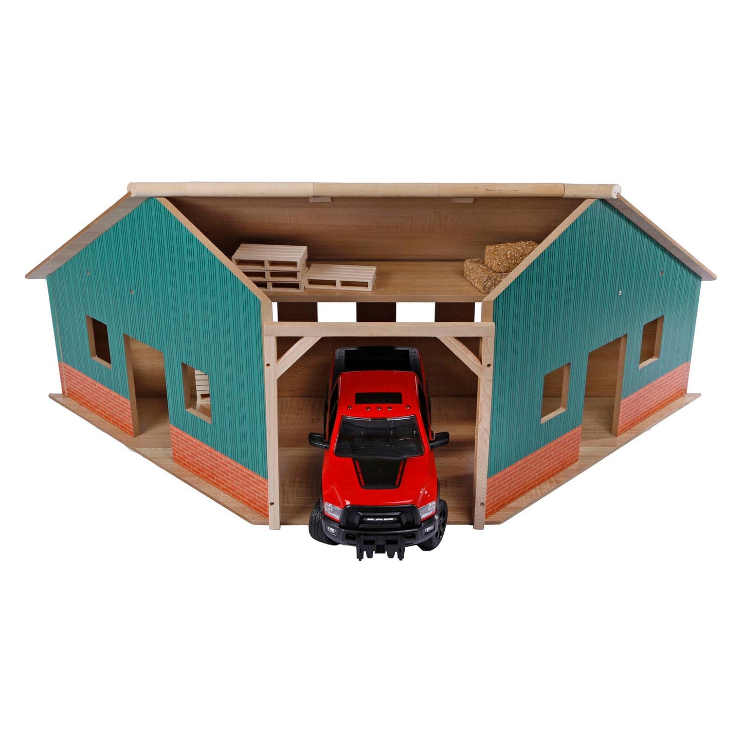 Kids Globe Globe Shed Corner Wood per 2 trattori 1:16