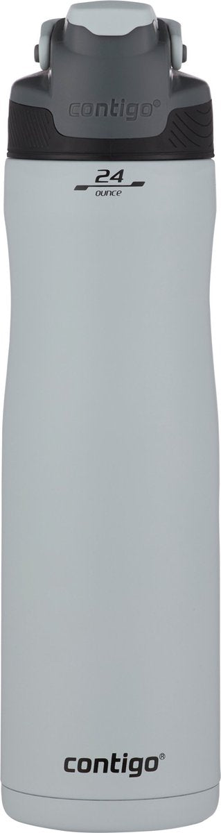 Botella para beber Contigo Ashland Chill con pajita, botella de agua grande de acero inoxidable sin BPA, botella termo a prueba de fugas, mantiene las bebidas frías hasta por 24 horas; para deportes, ciclismo, jogging, caminar, 720 ml | macarrón