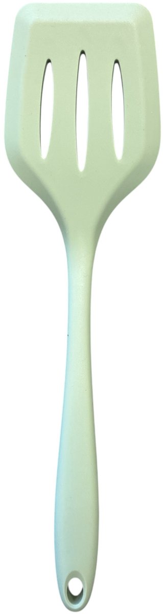 Basic culinair spatel met gleuf - frosted mint - siliconen - 30cm