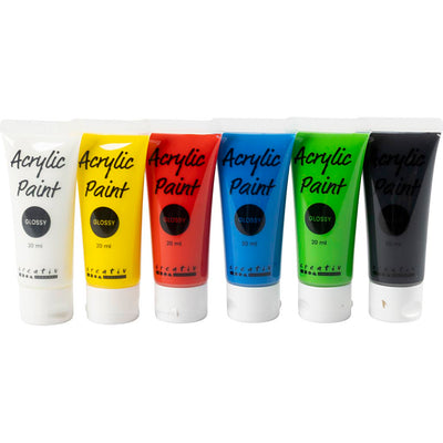 Creative Company Acrilic Paint for Kidneren Glossy Standard Colors, 6x20ml