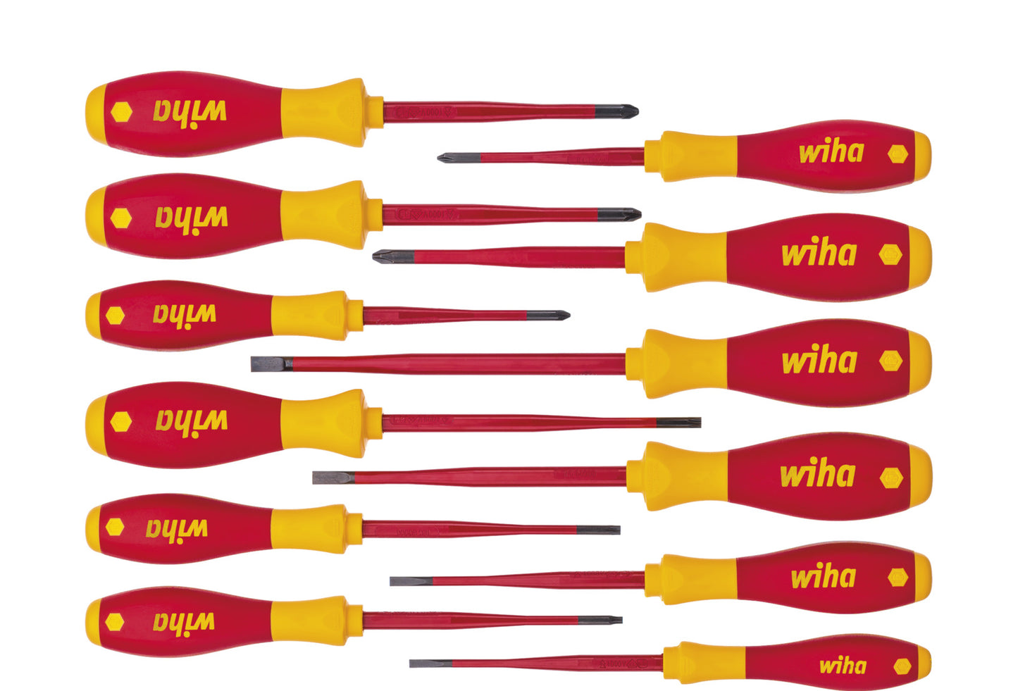 Wiha schroevendraaierset softfinish electric slimfix (rood geel, 12-delig)