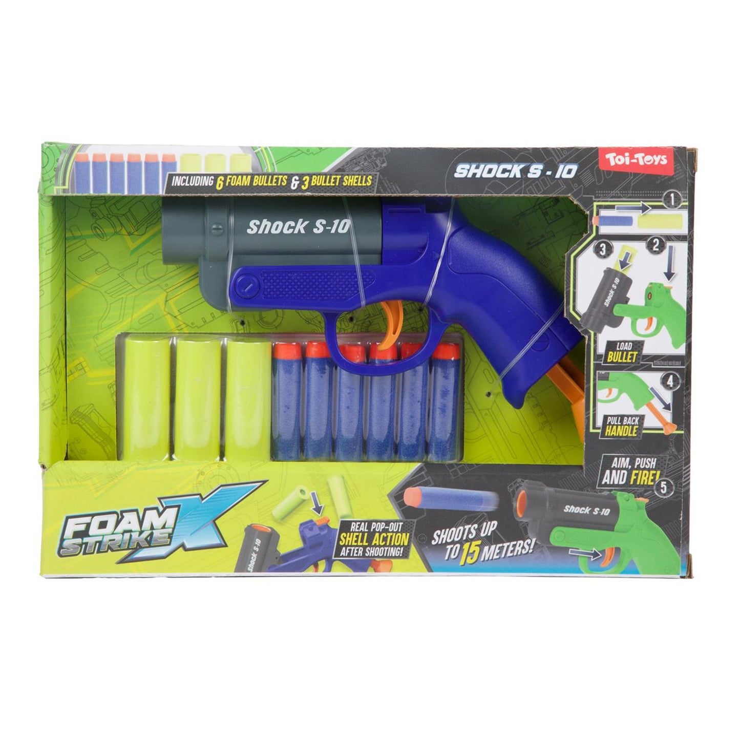 Toi-toys espuma strikex pistola tiro s-10 incl. flechas de espuma