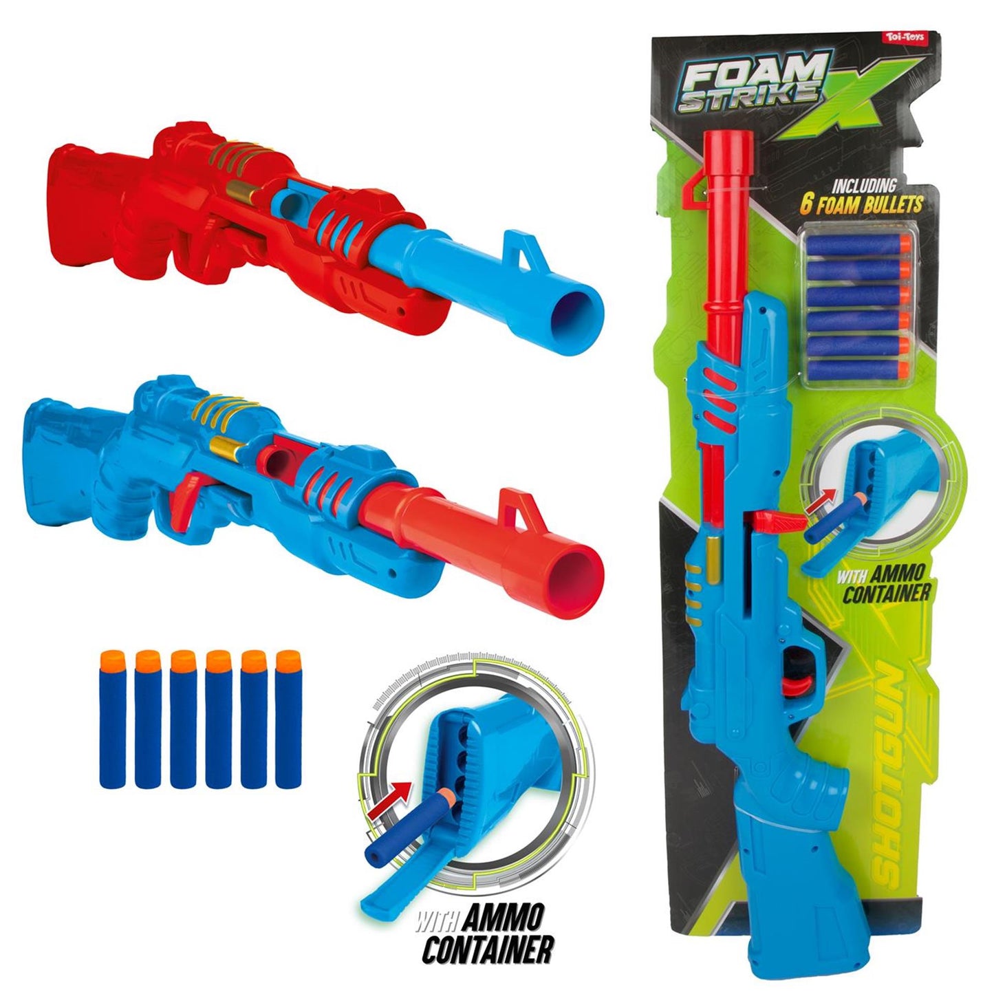Toi-toys escopeta strikex de espuma con 6 flechas de espuma