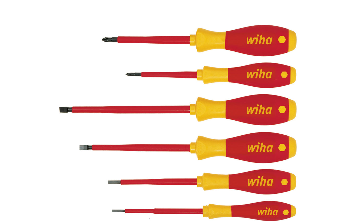 Wiha schroevendraaierset softfinish electric (rood geel, 6-delig)