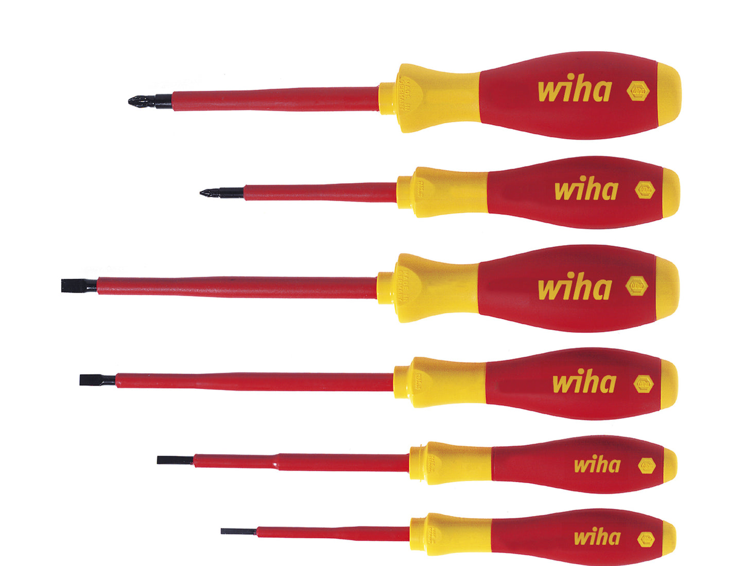 Wiha schroevendraaierset softfinish electric (rood geel, 6-delig)