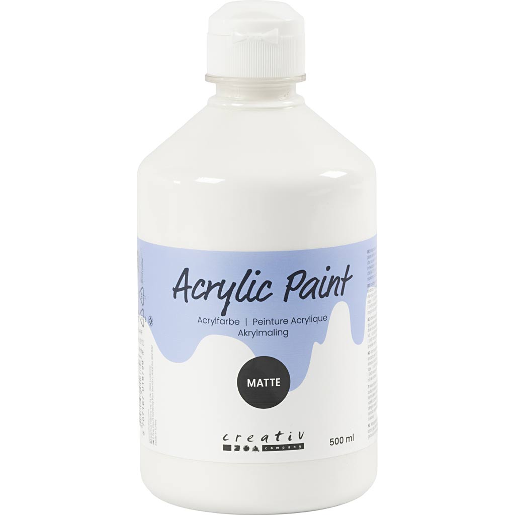 Creativ company acrylic paint matt, white, 500 ml 1 bottle