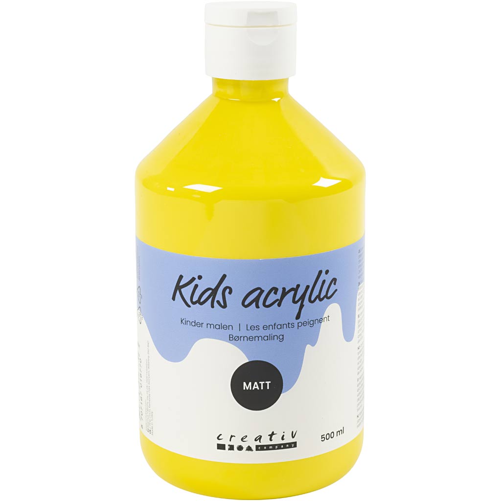 Colore acrilico Creative Company opaco, giallo primario, 500 ml 1 bottiglia