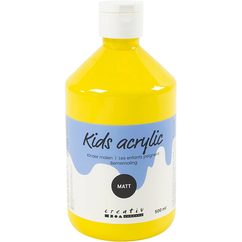Colore acrilico Creative Company opaco, giallo primario, 500 ml 1 bottiglia