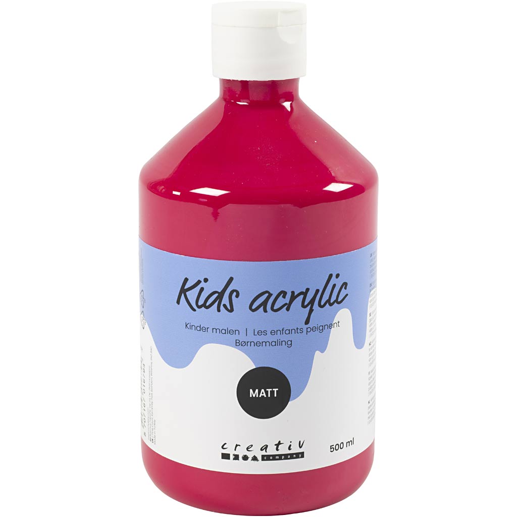 Creativ company pintura acrílica mate, rojo primario, 500 ml 1 botella