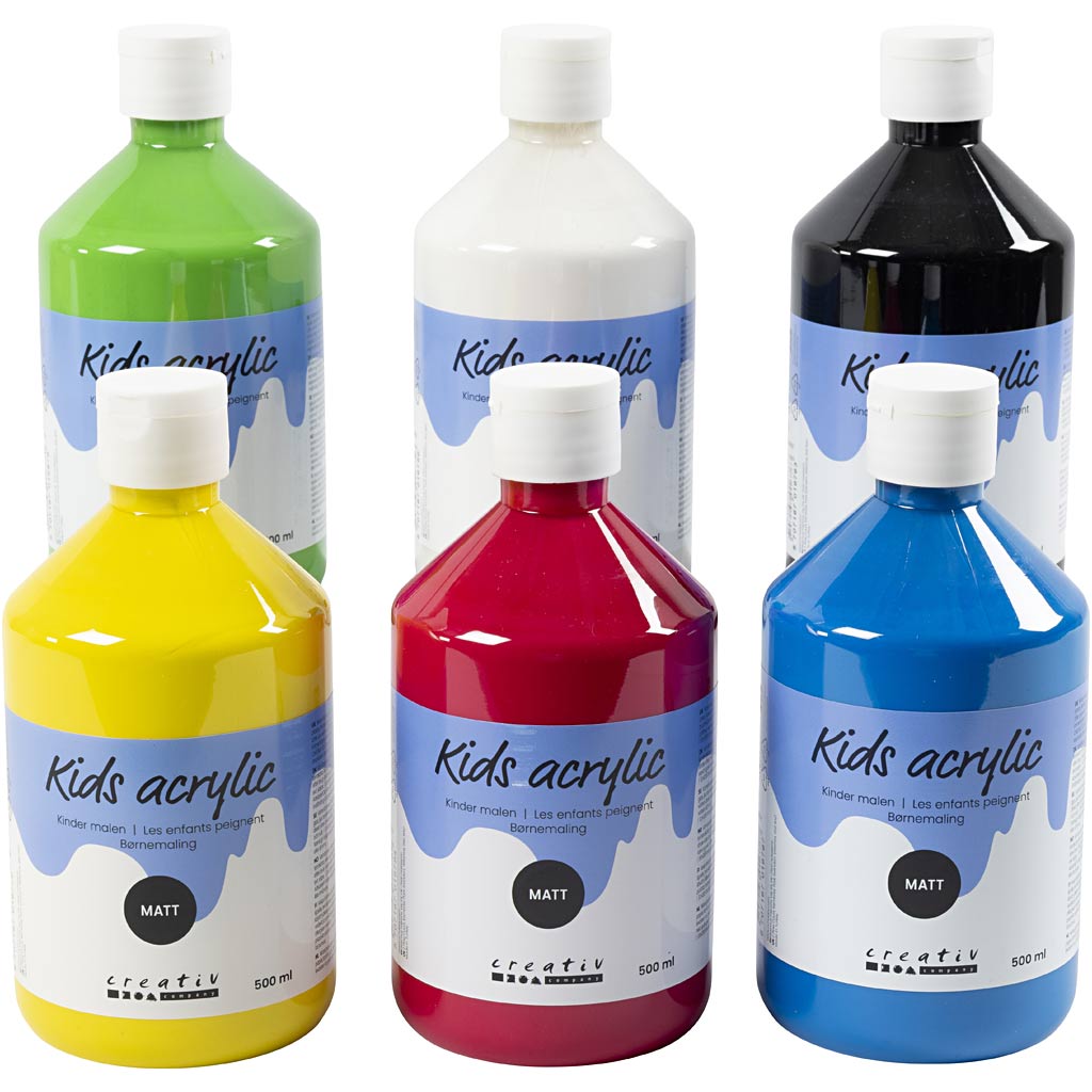 Creativ company pintura acrílica mate colores primarios 6x500 ml 1 caja