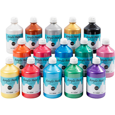Pintura acrílica A-color metalizada, metalizada, varios colores, 15x500 ml 1 caja