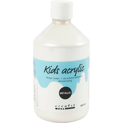 Pintura acrílica A-color metalizada, metalizada, blanca, 500 ml 1 botella