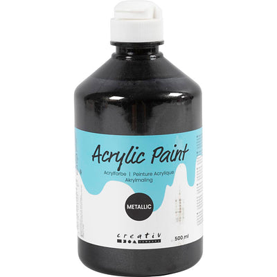 Pintura acrílica A-color metalizada, metalizada, negra, 500 ml 1 botella
