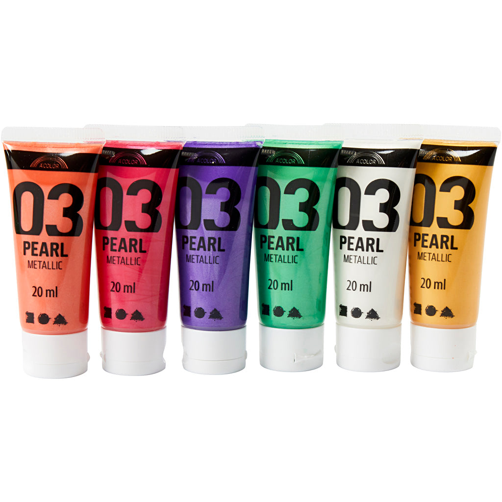 A-color acrylverf metallic, metallic, extra kleuren, 6x20 ml 1 doos
