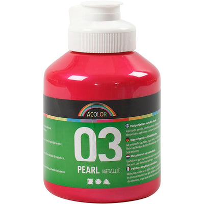 Pintura acrílica A-color metalizada, metalizada, rosa, 500 ml 1 botella