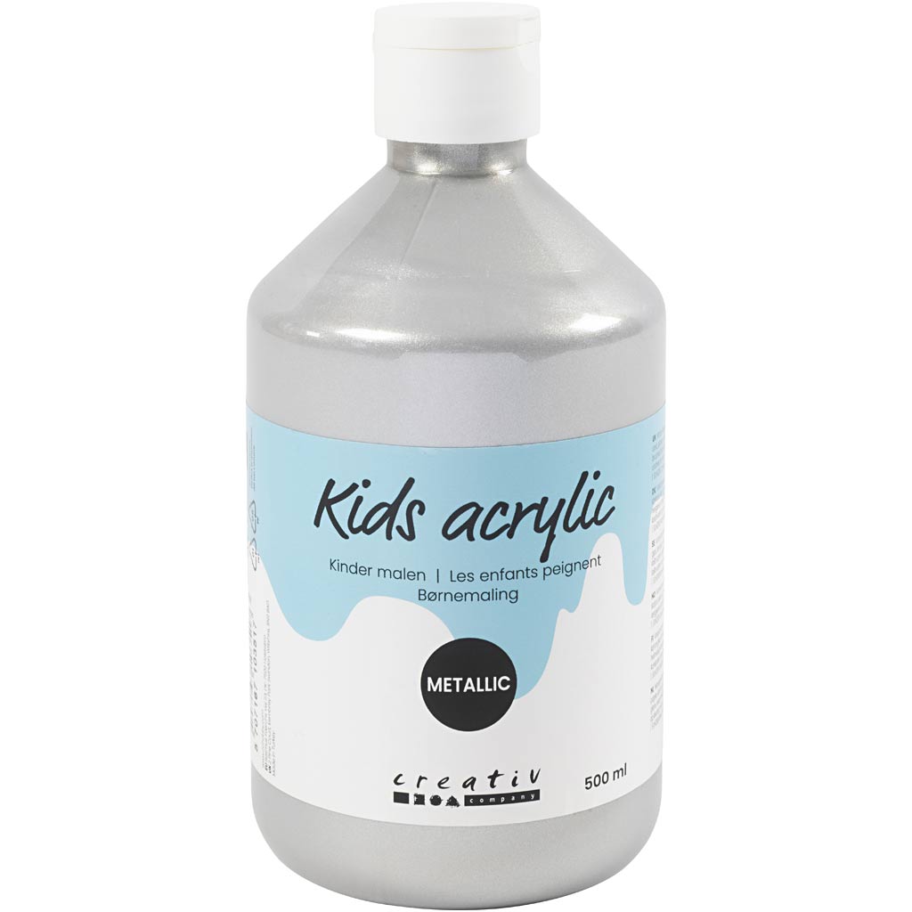 Pintura acrílica A-color metalizada, metalizada, plateada, 500 ml 1 botella