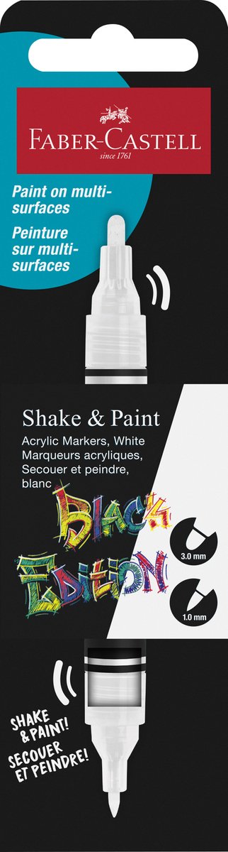 Faber-castell acrylmarker - black edition - shake paint - 1x wit - fc-285511
