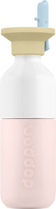 Dopper steel drinkfles 350 ml x flip straw - soft pink - roestvrij staal
