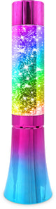 Luci divertenti per le feste – Lampada tornado glitterata – Funzionamento a batteria – Look arcobaleno