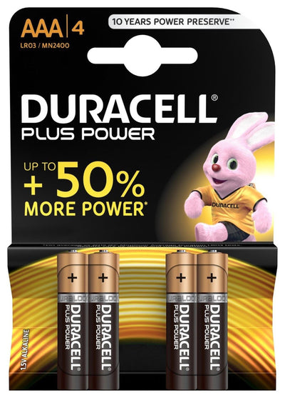 Duracell plus power aaa batterij 4 stuks