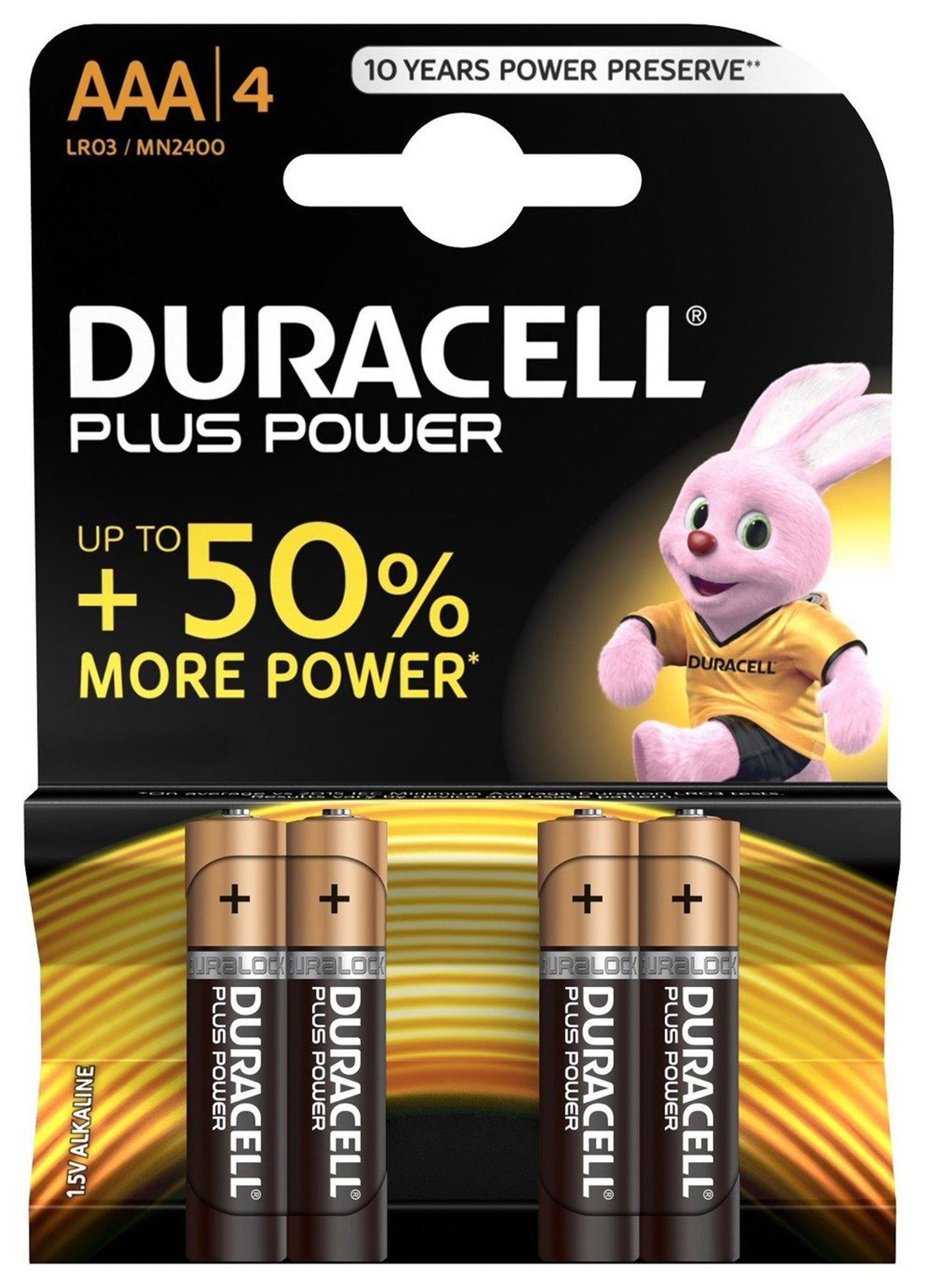 Batteria Duracell aaa più scheda 100% a 4