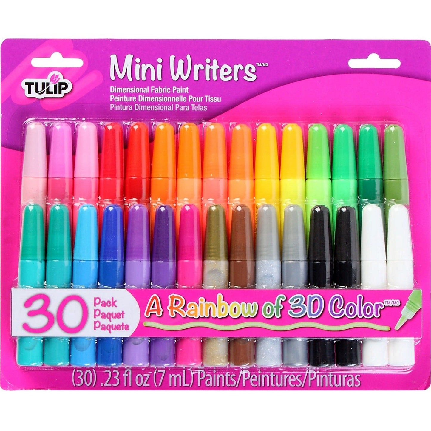 Tulip • Mini rotuladores pintura textil 3D 7ml 30uds.