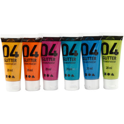 Creative Company Children's Acrilic Paint Glitter Colore, 6x20ml