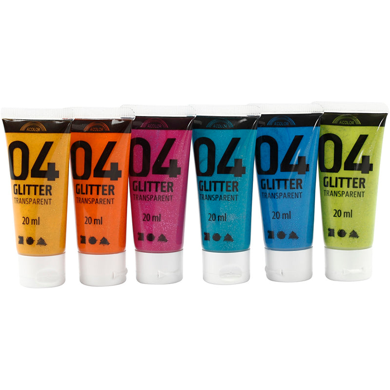 Creativ Company para el color de brillo de pintura acrílica para niños, 6x20ml